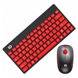 طقم لوحة مفاتيح وماوس فيود G1500 لاسلكي عربي وإنجليزي (أسود وأحمر) Fude G1500 Wireless [AR-EN] Keyboard & Mouse (Black & Red)