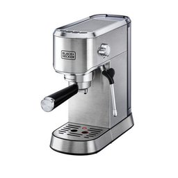 ماكينة تحضير القهوة من بلاك+ديكر ECM150-B5 قهوة الاسبريسو 15 بار باللون الفضي Black&Decker ECM150-B5 espresso coffee machine 15Par silver