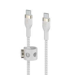 كيبل بوست جارج فليكس من يو إس بي‑سي إلى يو إس بي‑سي بطول ٣ متر باللون الأبيض BoostCharge Flex USB‑C to USB‑C Cable 60W (3m, White)