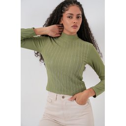 بودي نسائي 922 مرصع - لون أخضر فاتح 922 Embellished Bodysuit - Çağla Green