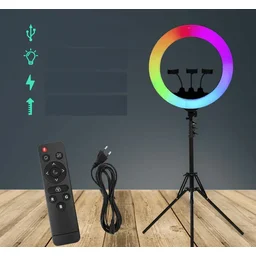 رينغ لايت ملون MJ56 RGB إضاءة ستوديو ناعمة للمحتوى والتصوير RGB LED Soft Ring Light MJ56