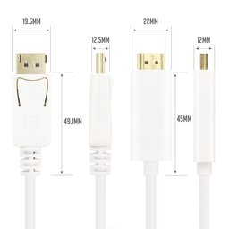 كيبل VCOM DisplayPort ذكر إلى HDMI ذكر بدقة 1080P@60Hz وموصلات مطلية بالذهب 24K موديل 2023 VCOM DisplayPort Male to HDMI Cable 1080P@60Hz, 24K Gold Plated, 2023