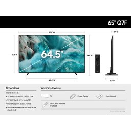 تلفزيون سامسونج Samsung بشاشة 65 بوصة بدقة 4K Ultra HD بتردد 60 Hz تلفاز ذكي Tizen QLED – أسود Samsung Q7F Television - 65 Inch - 4K Ultra HD - 60 Hz - Smart Tizen TV - QLED - Black