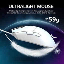ماوس ألعاب أتاك شارك R1 فائق الخفة، لاسلكي ثلاثي الاتصال وقابل للشحن ATTACK SHARK R1 Tri-Mode Ultra-Lightweight Wireless Gaming Mouse