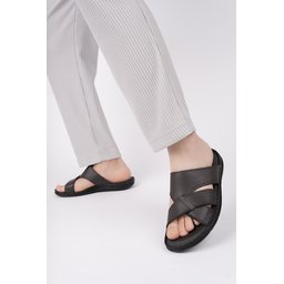 شبشب Muggo رجالي جلدي طبي مريح - بني Muggo Men's Genuine Leather Orthopedic Comfort Slippers - Brown