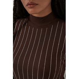 بودي نسائي 922 مزين بالأحجار - بني 922 Embellished Bodysuit - Brown