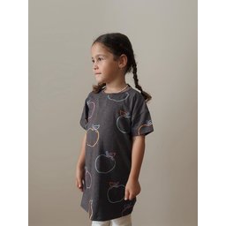 تيشيرت تونيك للأطفال 4-12 سنة - رمادي Kids Tunic T-Shirt 4-12 Years - Grey
