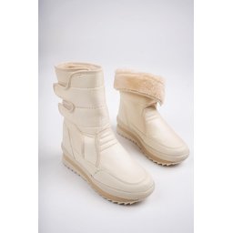 حذاء شتوي للأطفال Muggo Bunny بفرو داخلي ومقاوم للماء والثلج - بيج Muggo Bunny Kids' Fur-Lined Velcro Waterproof Snow & Rain Boots - Beige