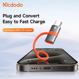 موصل شحن سريع MC LTG إلى USB-C PD 60 واط MC 30W 1C PD Fast Car Charger+ USB-C to USB-C Cable 1.2m Black