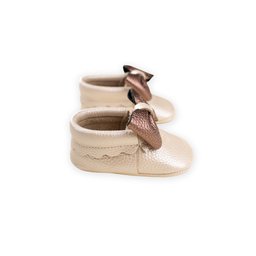 حذاء أطفال جلد طبيعي - Ekru-Rose (مقاسات 17-21) Leather Baby Shoes - Ekru-Rose (Sizes 17-21)