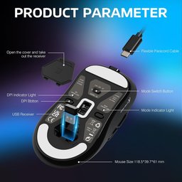 ماوس ألعاب أتاك شارك X3 فائق الخفة، لاسلكي ثلاثي الاتصال وقابل للشحن ATTACK SHARK X3 Ultra-Lightweight Tri-Mode Wireless Gaming Mouse