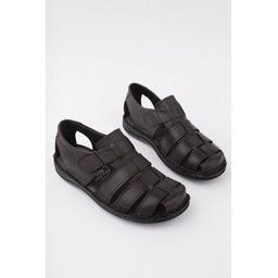 صندل Muggo Edinburg رجالي جلدي طبي مريح - بني Muggo Edinburg Men's Genuine Leather Orthopedic Comfort Sandal - Brown