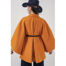 بونشو نسائي بحزام 9170 - خردلي Women's Belted Cachet Poncho 9170 - Mustard
