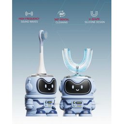 فرشاة أسنان كهربائية موكسيدو للأطفال 2 في 1 بتصميم رائد الفضاء مع 5 أوضاع تنظيف Moxedo Kids 2-in-1 Spaceman U-Shaped Electric Toothbrush with 5 Smart Modes