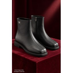 بوت نسائي Muggo LAVEN أسود بسحاب وكعب قصير Muggo LAVEN Women's Ankle Boots - Black, Zipper, Low Heel