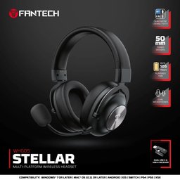 سماعة ألعاب فانتيك ستيلار WHG05 اللاسلكية متعددة المنصات باللون الأسود Fantech Stellar WHG05 Wireless Gaming Headset - Black