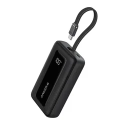 انكر - شاحن طوارئ Zolo مزود بكيبل نوع سي مدمج بقدرة 10000 مللي امبير وبقوة شحن 30 واط - اسود Anker Power Bank 10K 30W Built-In USB-C Cable Black