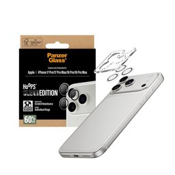 واقي عدسات الكاميرا بحلقات فضية لامعة للاي فون 17 برو ماكس Transparent Lens Protector - Rings
