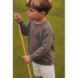 سويتشيرت أطفال موسمي بتفاصيل ملصق - 2-10 سنوات - لون فيزون Kids' Seasonal Sweatshirt with Label Detail - 2-10 Years - Vizon