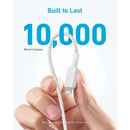 انكر - كيبل 322 Braided C to LTG بطول 1.8 متر - ابيض Anker 322 USB-C to LTG Braided Cable 6ft White