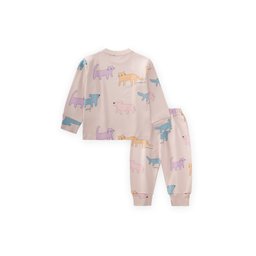 طقم بيجامة أطفال موسمي بنقشة Sand - 1-7 سنوات Sand Patterned Seasonal Pajama Set for Kids - 1-7 Years