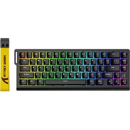 لوحة مفاتيح الألعاب المغناطيسية ATTACK SHARK X68 HE بتقنية Hall Effect وRapid Trigger – أسود Attack Shark X68 HE Magnetic Hall Effect Rapid Trigger Keyboard (Black)