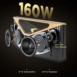بوكاني - Brief Pro سبيكر محمول بقوة 160 واط - اسود وفضي BUGANi Brief Pro Portable Bluetooth Speaker 160W Black+Silver