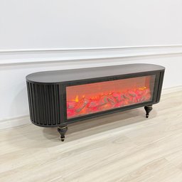 ميز شاشة تركي فاخر باللون الأسود المطفي Turkish Luxury Matte Black TV Stand