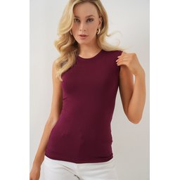 بودي نسائي بدون أكمام 4347 - لون خمري Women's Sleeveless Bodysuit 4347 - Burgundy
