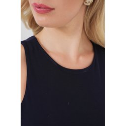 بودي نسائي ساندي بياقة رسن وأزرار كبس - كحلي Women's Halter Neck Snap-Button Sandy Bodysuit - Navy Blue
