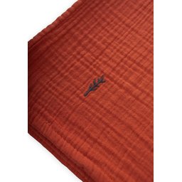 بطانية موسلين مطرزة للأطفال 90x100 سم - لون Rust Embroidered Muslin Baby Blanket 90x100 cm - Rust