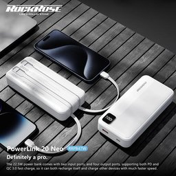 RR20000mAh 20W PD&22.5W Quick Charge Power Bank ( شاحن طوارئ ) RR 20000mAh 20W PD&22.5W Quick Charge Power Bank