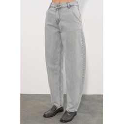 بنطلون جينز نسائي 6689 بخصر عالٍ وقصة باجي - رمادي 6689 Women's High-Waist Baggy Jeans - Grey