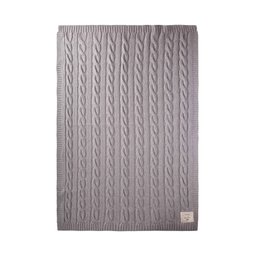 بطانية أطفال تريكو بنمط جديلة 80x100 سم - رمادي Knitted Braided Baby Blanket 80x100 cm - Grey