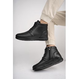 حذاء Muggo DEWEY رجالي شتوي مبطن بالفرو مقاوم للبرد - أسود Muggo DEWEY Men's Fur-Lined Cold-Proof Winter Boots - Black