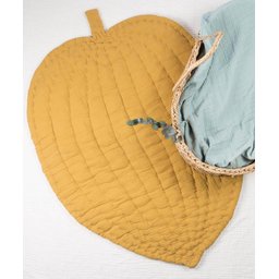 مفرش لعب أطفال من الموسلين بتصميم ورقة شجر 105x80 سم - خردلي Muslin Leaf Baby Play Mat 105x80 cm - Mustard