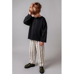 طقم مخطط موسمي للأطفال 2-10 سنوات - أسود Seasonal Striped Kids' Set 2-10 Years - Black