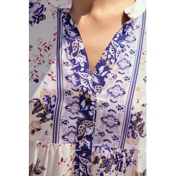 فستان محتشم بنقوش أصيلة 2423 - بنفسجي 2423 Authentic Patterned Modest Dress - Purple