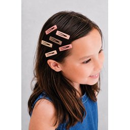 مجموعة مشابك شعر كبس 6 قطع - إيكرو، فيزون، بودرة Snap Hair Clips Set of 6 - Ecru, Vizon, Powder