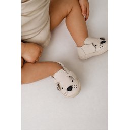 حذاء أطفال جلد طبيعي للكلاب مقاس 19-25 - بيج فاتح Leather Dog Kids' Shoes Size 19-25 - Light Beige
