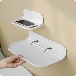 رف جداري قابل للطي متعدد الاستخدامات Foldable 30x19cm Wall-mounted Shelf, For Bathroom, Toilet, Kitchen, Bedside, No Drilling Foldable 30x19cm Wall-mounted Shelf, For Bathroom, Toilet, Kitchen, Bedside, No Drilling
