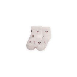جوارب أطفال قصيرة بنقشة زهور، لون إيكرو (0-4 سنوات) Baby Floral Ankle Socks, Ecru (0-4 Years)