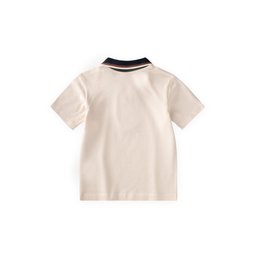 تي شيرت بولو للأطفال 2-10 سنوات - لون إيكرو Kids' Polo Collar T-Shirt 2-10 Years - Ecru