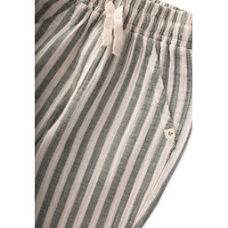 بنطلون شالوار موسلين للأطفال 1-6 سنوات، أخضر مخطط سميك Muslin Harem Pants for Kids 1-6 Years, Green Thick Striped