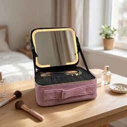 حقيبة مكياج مع مرآة وانارة Makeup Bag with Lighted Mirror