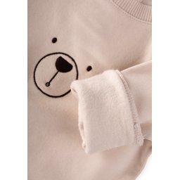 سالوبيت أطفال مطرز بالدب من 0-3 سنوات - لون رملي Baby Bear Embroidered Romper 0-3 Years - Sand Color
