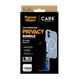حزمة حماية فاخرة ثلاثية (3-في-1) بفلتر خصوصية للايفون 17 CARE by PanzerGlass® 3-in-1 Flagship Privacy Bundle iPhone 17