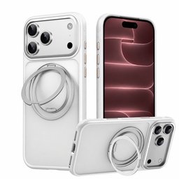 كفر آيفون 18 برو ماكس أكريليك ثلجي مع ماك سيف ومسند دوّار وميزة التحكم بالكاميرا iPhone 18 Pro Max Frosted Acrylic Case with MagSafe 360° Rotating