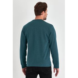 سويت شيرت رجالي بترولي بقبة دائرية وقصة مريحة Men's Petrol Crew Neck Standard Fit Sweatshirt