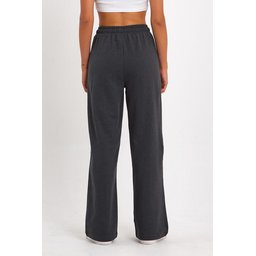 بنطلون رياضي نسائي فضفاض مريح بجيوب جانبية - أسود-فحمي (قطعتان) Women's Loose Fit Wide Leg Tracksuit Bottoms with Side Pockets - Black-Anthracite (2-Pack)